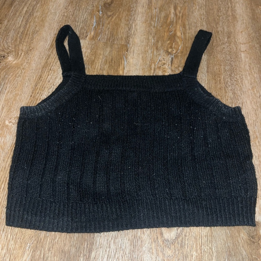 Wild Fable Black Ribbed Knit Top